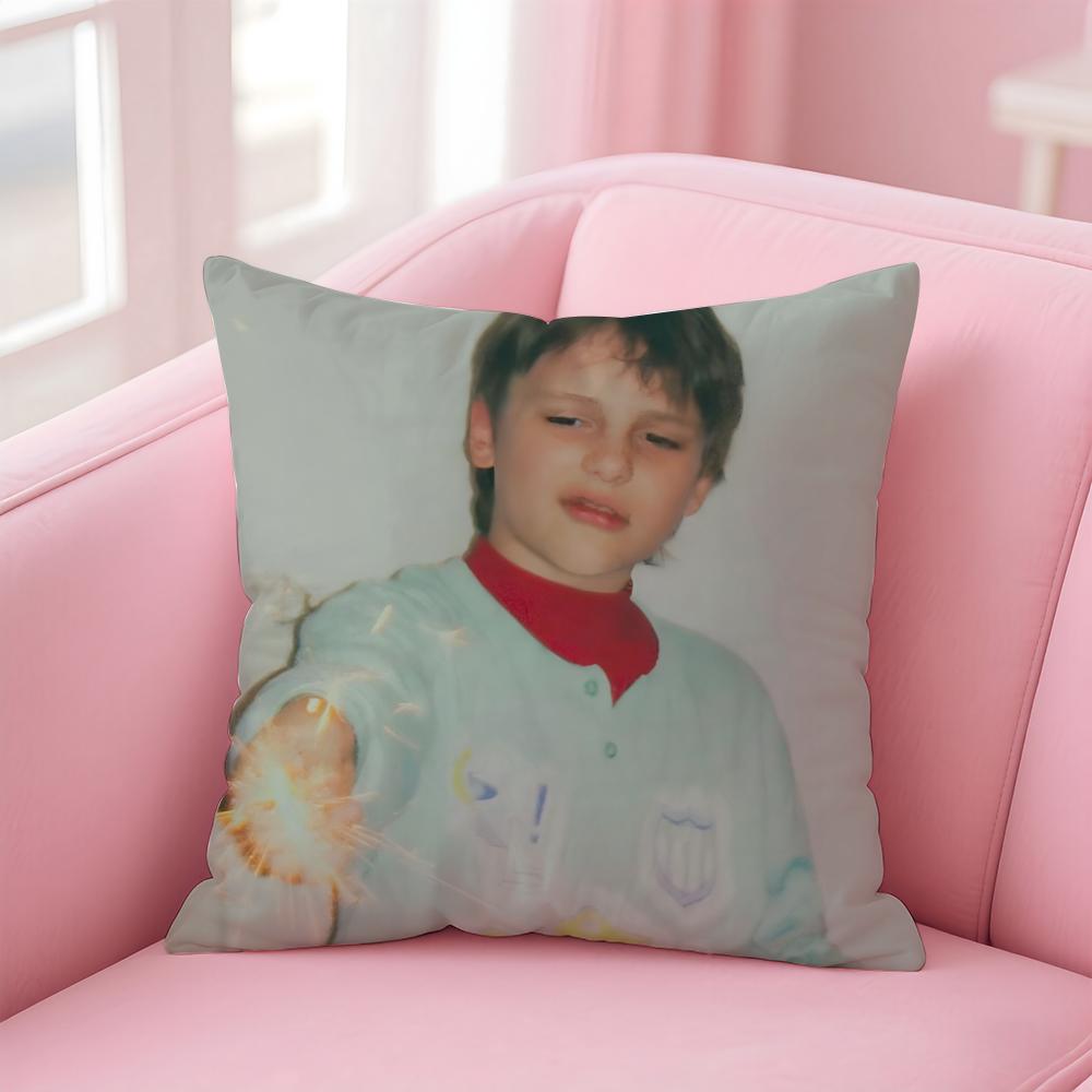 Hot Hiphop Singer K-Kid Y-Yugi Cushion Cover Pillowcase Short Plush Invisible Zipper Room Sofa Cushion Cover
