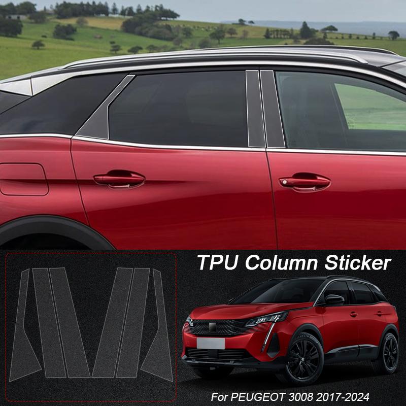 BGM1 B Pillar TPU Car Protective Film For PEUGEOT 208 308 E208 E308 408 GT 2008 3008 5008 Auto Window Body Paint Sticker Accessories