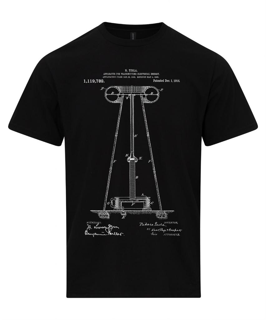 Nikola Tesla Elektrisk Energisender Patent Blåtrykk T-skjorte