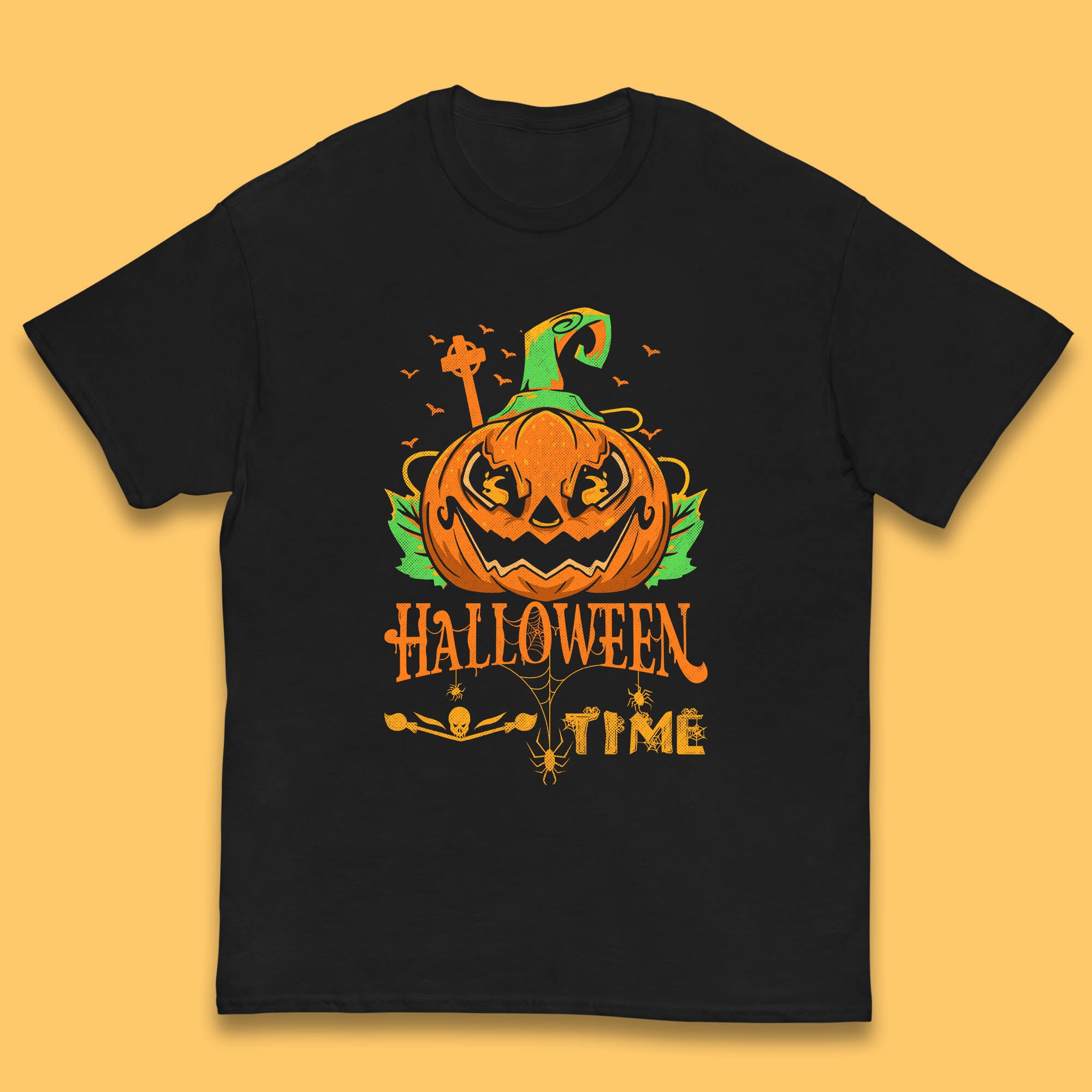 Halloween Time Scary Face Jack O Lantern Horror Pumpkin Halloween Scary Night Kids T Shirt 120