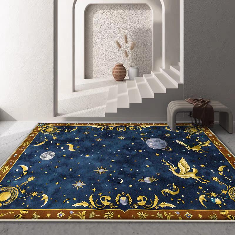 Luxury Starry Sky Design Living Room Carpet Decoration Bedroom Bedside Fluffy Plush Rug Lounge Children Non-slip Floor Mat Soft