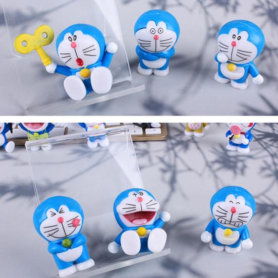 6Pcs/Set Action Figurine Six Styles Colorful Wing Design Anime Doraemon Model Toy for Home