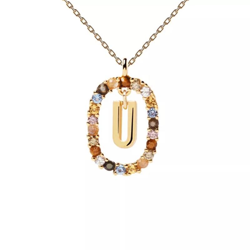 26 Engelse Letters Hanger Ketting Zircon Mode A - Z Initiaal M S C K Trendy Alfabet Lange Ketting Voor Vrouwen Mijn Sieraden