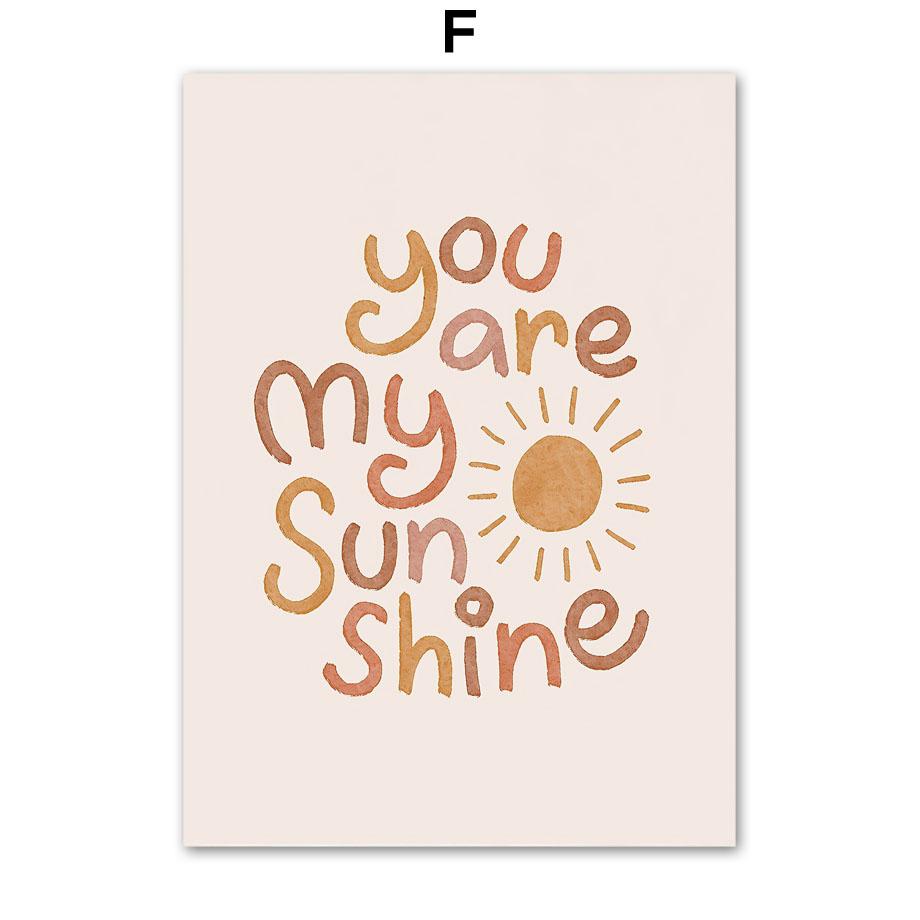 Cartoon ABC Number Deer Sun Cloud Rainbow Nordic Posters And Prints Wall Art Canvas Painting Wall Pictures Baby Kids Room Decor