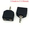 2pcs Consumer Electronics TV Black 3.5mm To 2 RCA Female Male Y Splitter Converter Audio Adapter