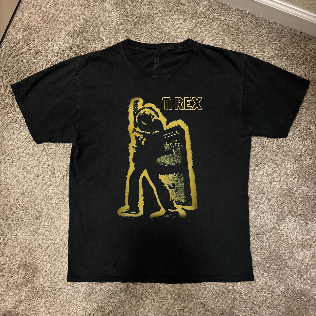 Cotton T-Shirt T. Rex Electric Warrior Album Design Marc Bolan Dino Dines Tee S разноцветный