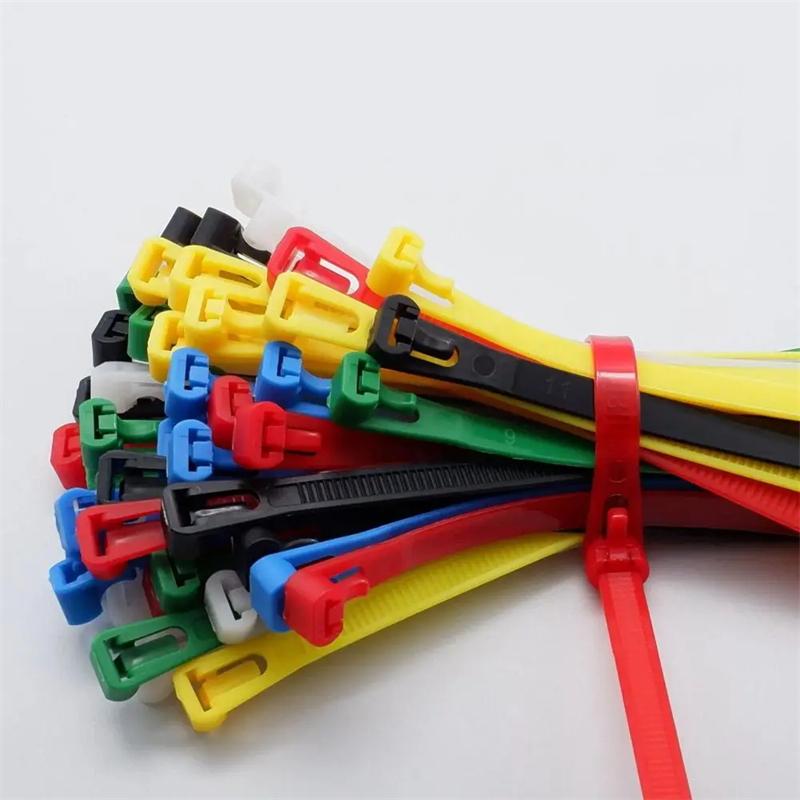 100/1000 stk Gjenbrukbare Buntebånd, Nylon Låssløyfe, Avtakbare & Resirkulerbare, Blandede Farger (Svart hvit) for Hjem, Kontor, Organiser