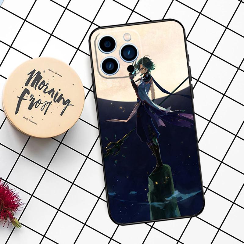 Genshin Impact Xiao Case For iPhone 14 13 12 11 16 15 Pro Max Plus Mini X XR XS Max 7 8 Soft TPU Back Cover