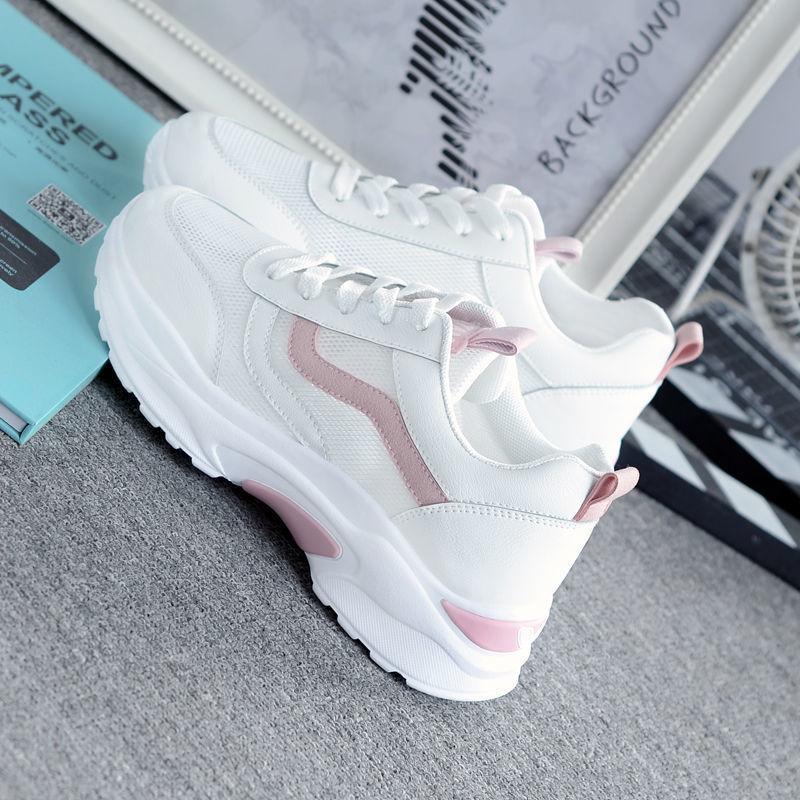 Sneakers Women's Spring and Autumn 2025 New ins Skinny, Breathable Little White Shoes Student Flat Bottom Lightweight Daddy Shoes Tide