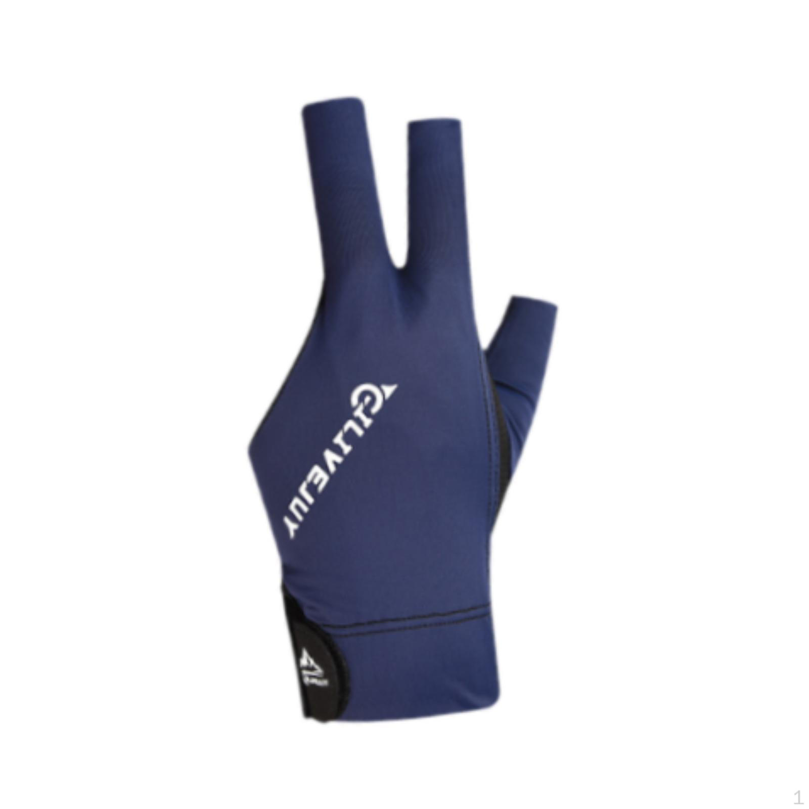 

Перчатки для бильярда, 3 пальца, дышащие, нескользящие, перчатки для кия для снукера синий