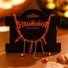 Blood Drop Shape Necklace Crystal Fringe Necklace Unique Pendant Necklace Suitable for Cosplay Party and Halloween Event