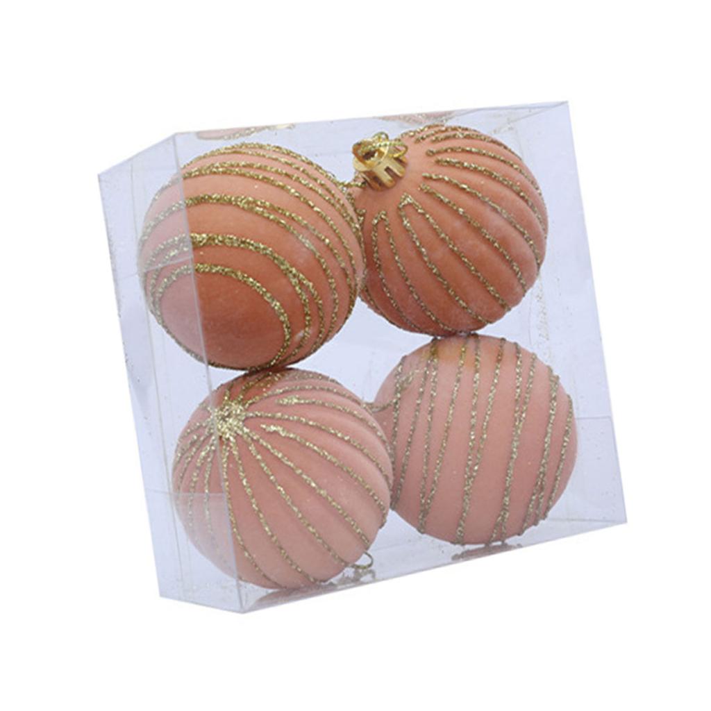 1 Box Flocking Ball Christmas Tree Decorations Multi Color Holiday Ornaments For Festival Home Party Decoration