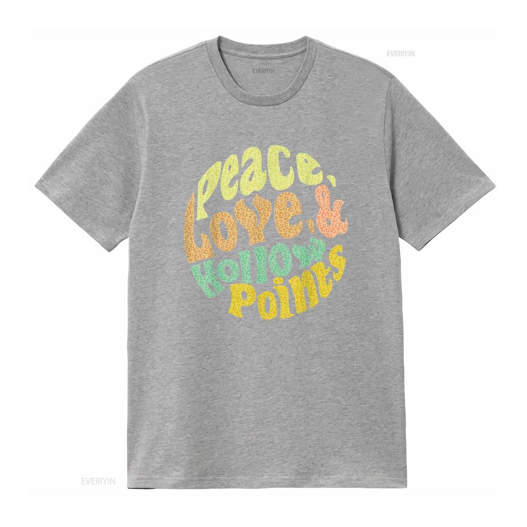 Mens Peace Love And Hollow Points T Shirt Black X Large Vintage Washed Slightly Versatile Stylish Homme Designer Clothes