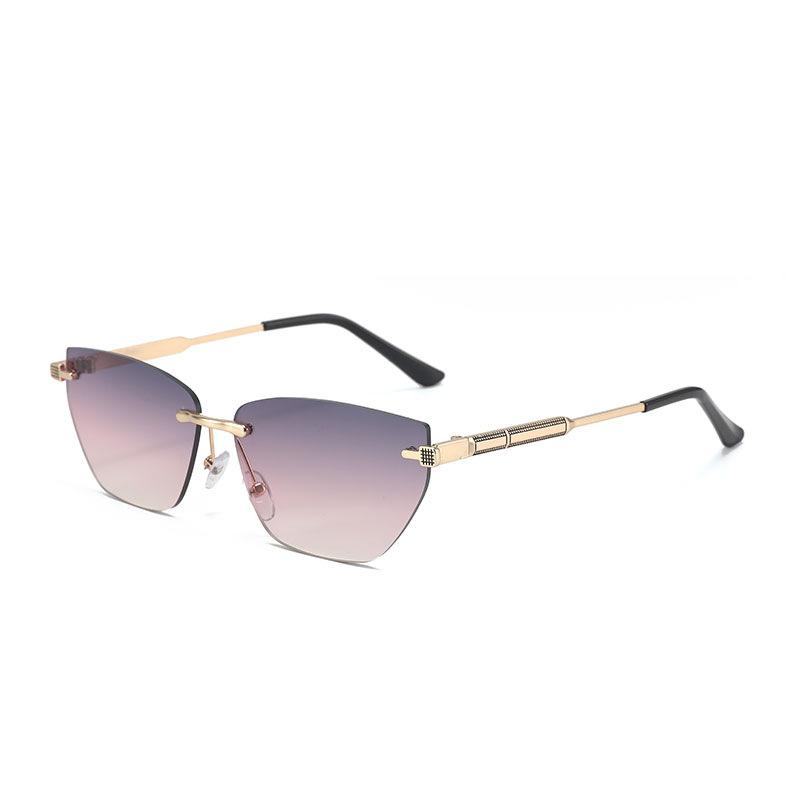 New Luxury Frameless Gradient Square Fashion Women Sunglasses  Casual All Match Street Fashion Metal Men Sun Glasses Uv400