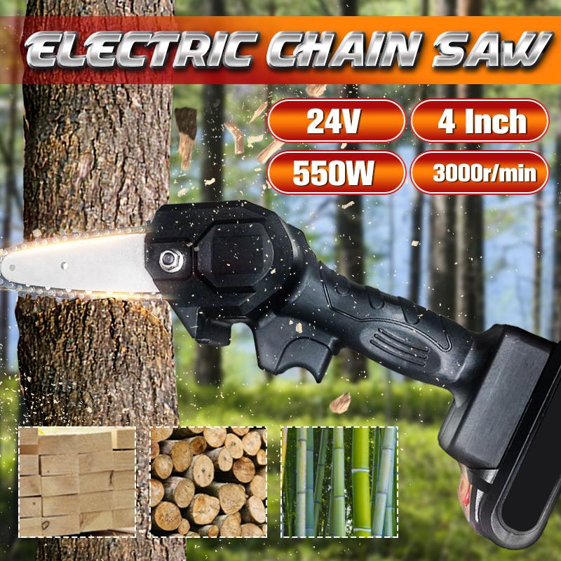3000r/min Brushless Electric Cordless Chain Saw Motor Woodworking Power Tools 4 Inches Electric Chainsaw Angle Grinder