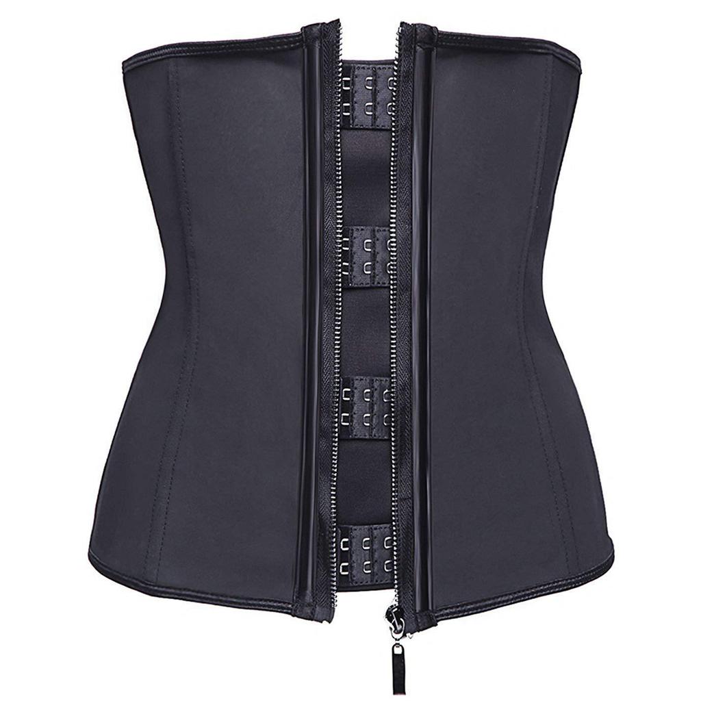 Solid Color Zipper Body Shaping Waist Gathers Stereotypes Adjustable Abdomen Belt Corset Women