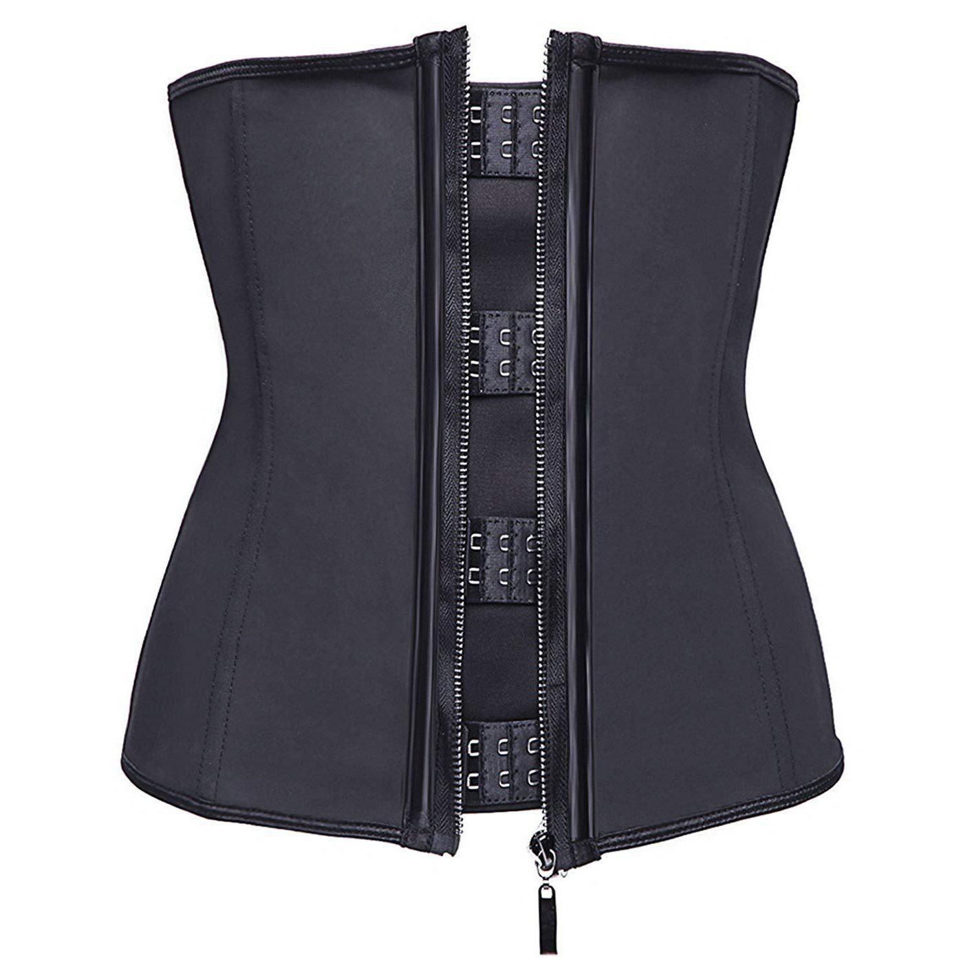 

Однотонный молния, корректирующий фигуру, талия, собирает стереотипы, регулируемый пояс для живота, корсет для женщин M чёрный