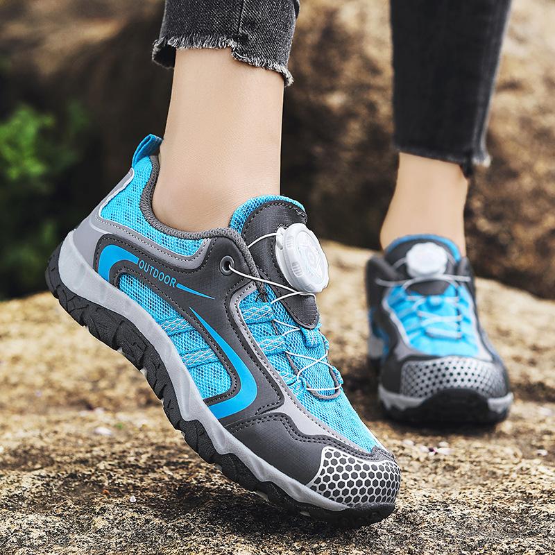 Women's Hiking Shoes Breathable Knob Lacing Hiking Sneakers Outdoor Walking Shoes
