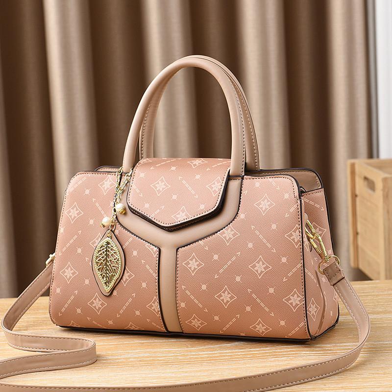 Stylish Middle-aged Mom Bag With Large Capacity Handbag Shoulder Diagonal Crossbody Wine Red Color хаки