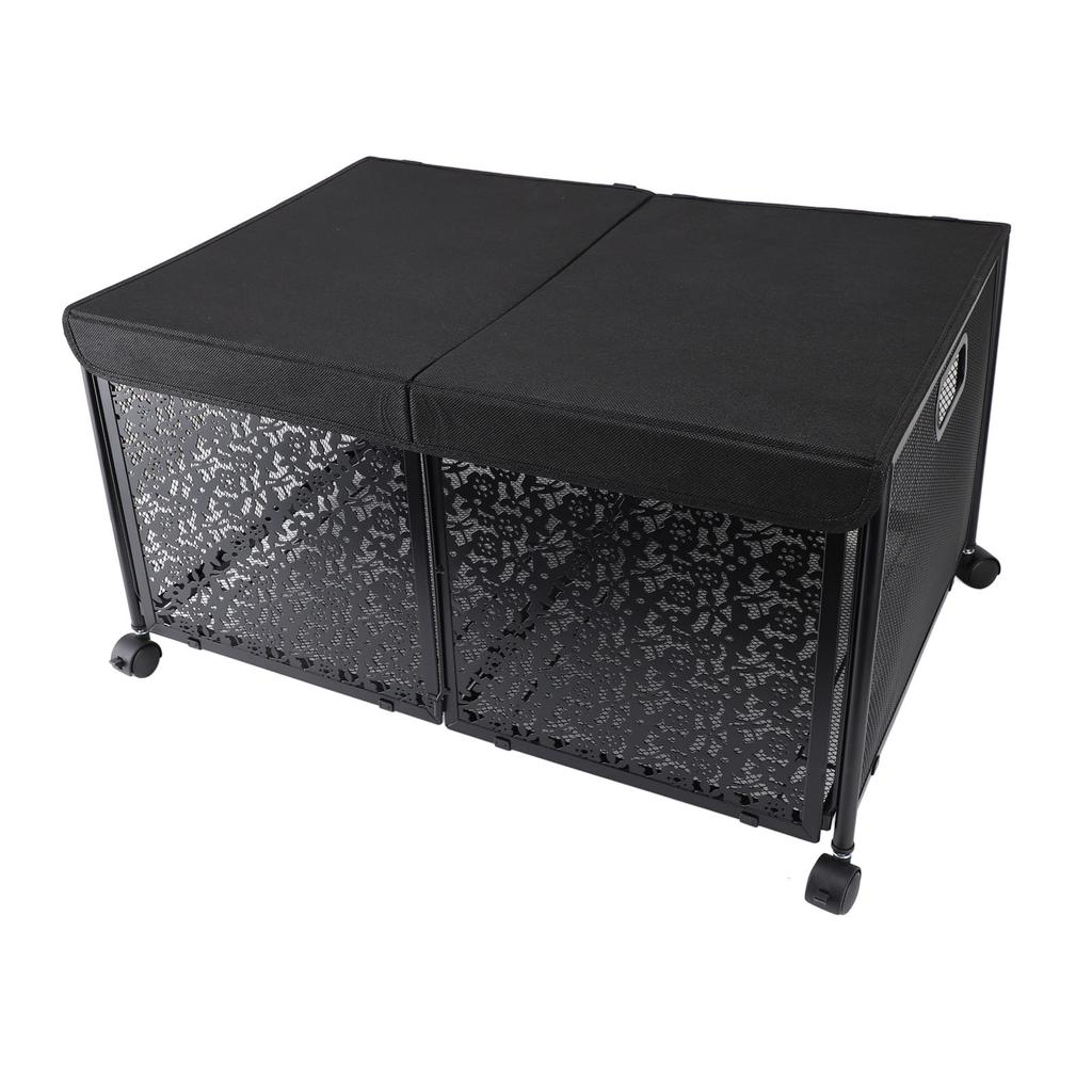 Foldable Toy Storage Box Large 70L Capacity Dustproof Portable Metal Toy Chest for Kids Playroom