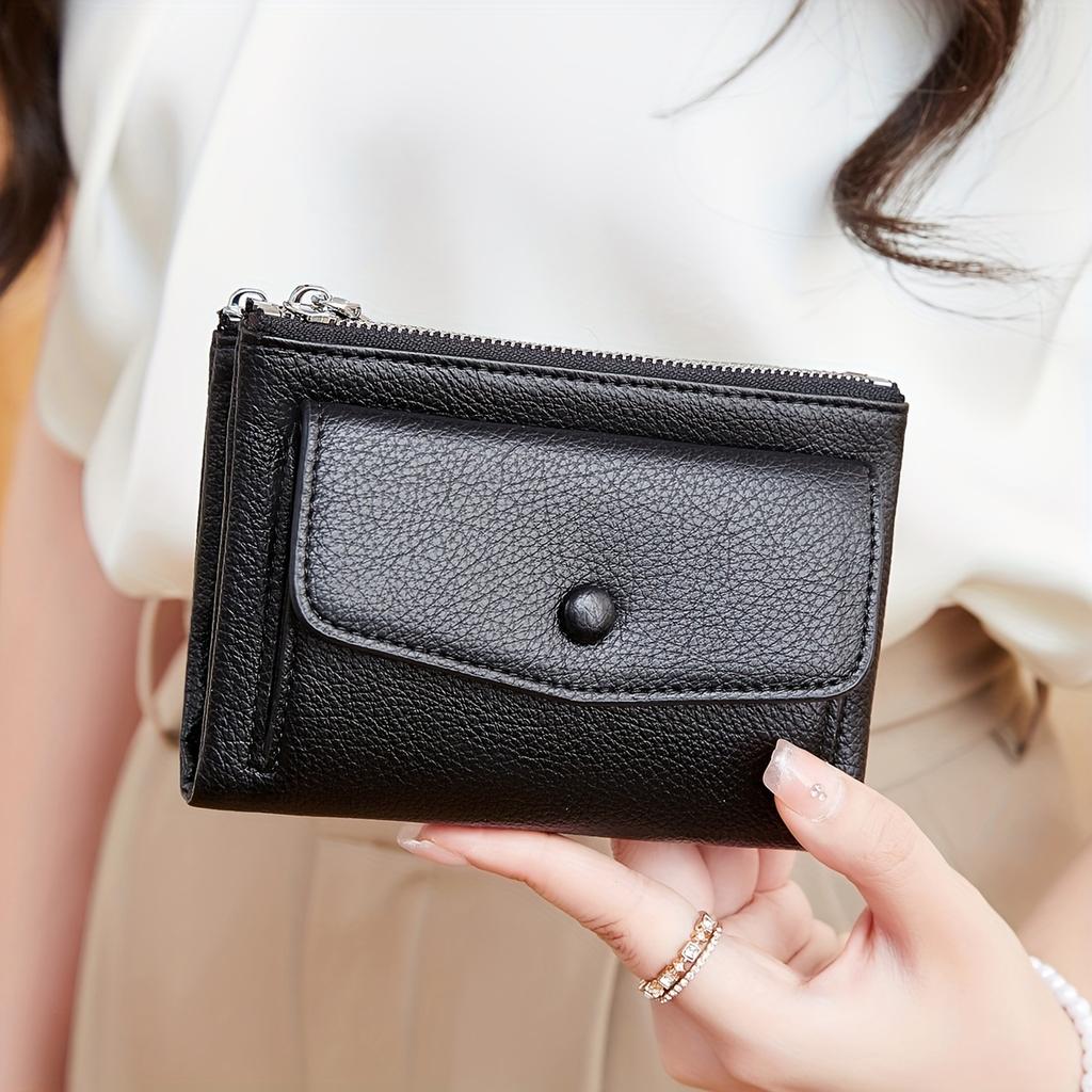 Vintage Chic Double Zipper Wallet Multi-card Coin Purse Portable Buckle Wallet