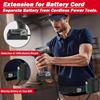 Battery Extension Cord Tool for Makita Bosch Dewalt Milwaukee 18V-20V Lithium Battery Lightweight with Belt Clip 1.5M Cable