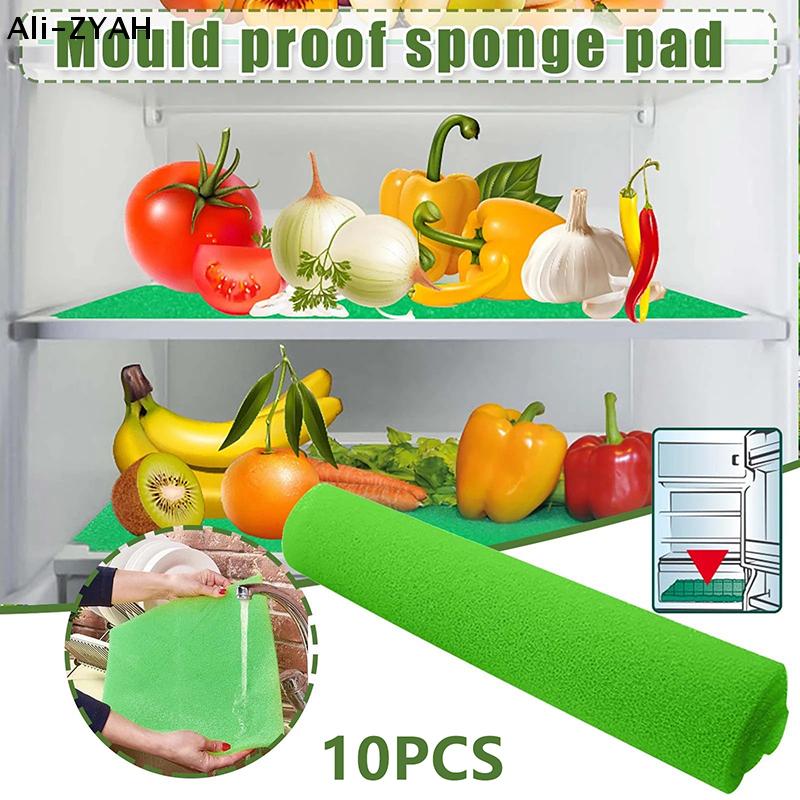 10Pcs/Set Filter Sponge Refrigerator Mat Vegetable Fresh Keeping Mat Fridge Drawer Sponge Mat Kitchen Tool 14.96*11.81 inch