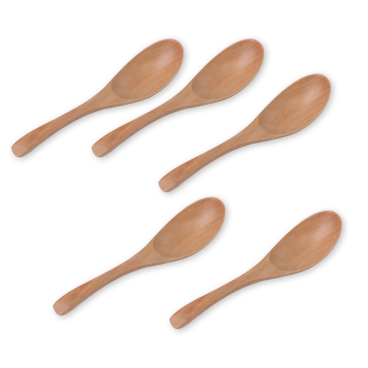 

Wooden Natural Set of Current Model J-kitchens Spoons, 5, 15.5x4cm,