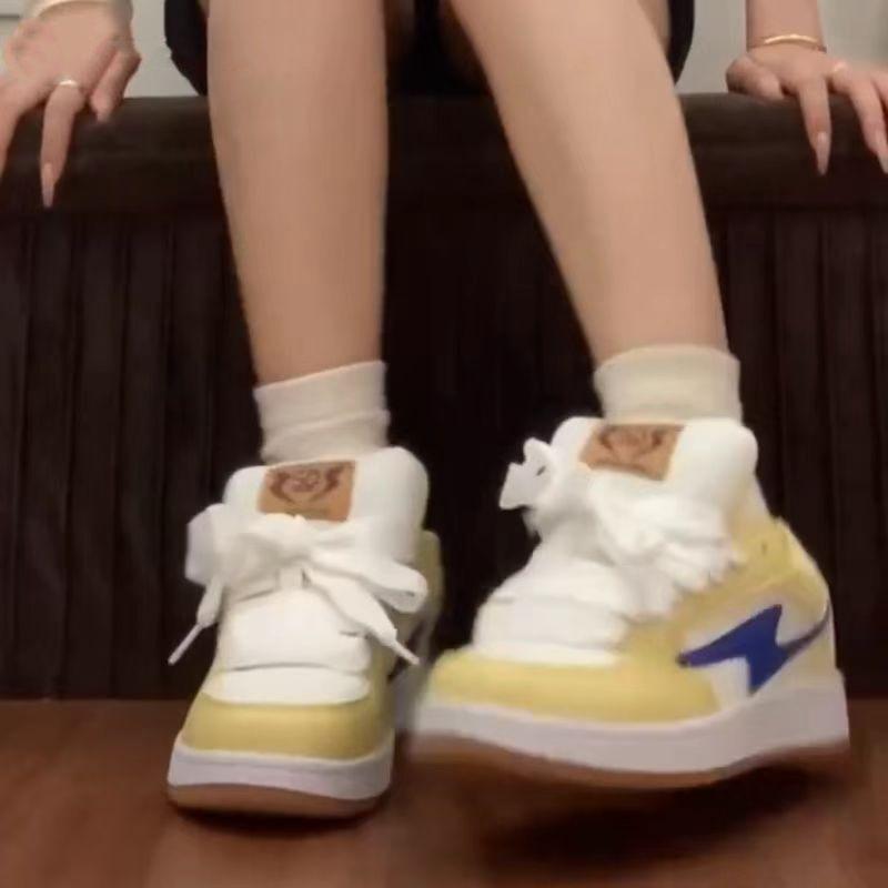 Original Niche Milk Yellow Lightning Shoes Bread Shoes Women's Original Versatile Low-top Board Shoes Women's Retro Casual Shoes