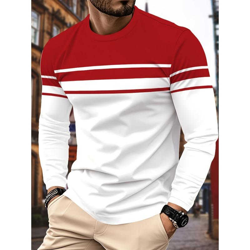 men s fashionable casual round neck long sleeves S