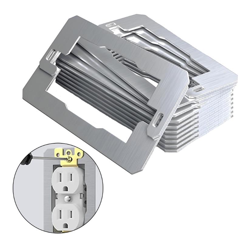 10Pcs Stainless Steel Electrical Outlet Leveling Shims Metal Outlet Spacers Receptacle Spacer Shims Leveler Enduring