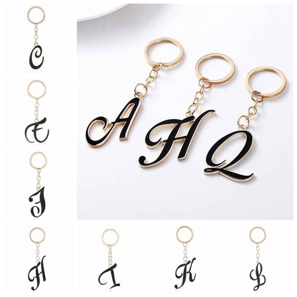 

Брелок с инициалами алфавита, черный, 26 английских букв, 26 английских букв, забавный декоративный элемент