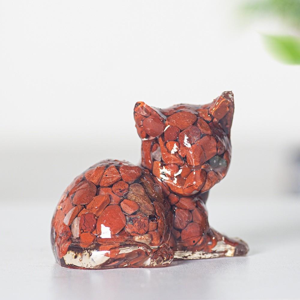 Animal Resin Desktop Decor With Crystal Chips For Gift And Home Office