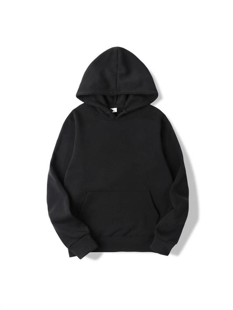Cross2024 Men's Solid Color Korean Style Loose Hooded Pullover Sweatshirt - Spring & Autumn Trend