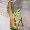 New Elegant Designder Crystal Butterfly-knot Ankle Strap Woman Sandals Sexy Open Toe Thin High Heels Stripper Party Pumps Shoes
