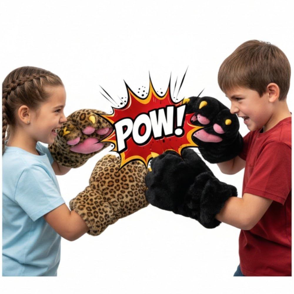 Neko Punch Handschuh Großes Plüschkissen Lustiger Gegenstand Ca.. 40 cm (Schwarz)