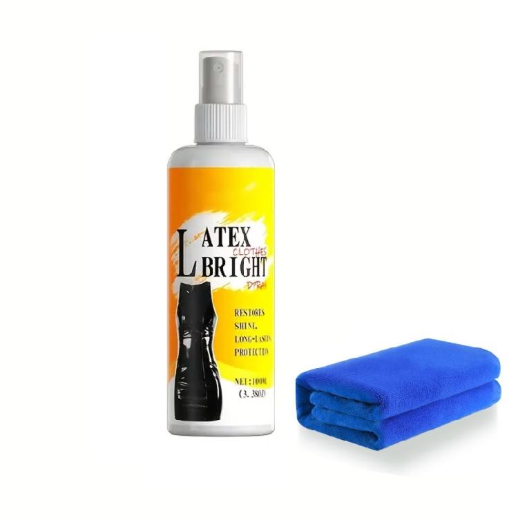 

Latex Shine Sprays 100ml with Cleaning Towel Permanent Gloss Effect Protective Coating Humidity Resistant for Home Use 1