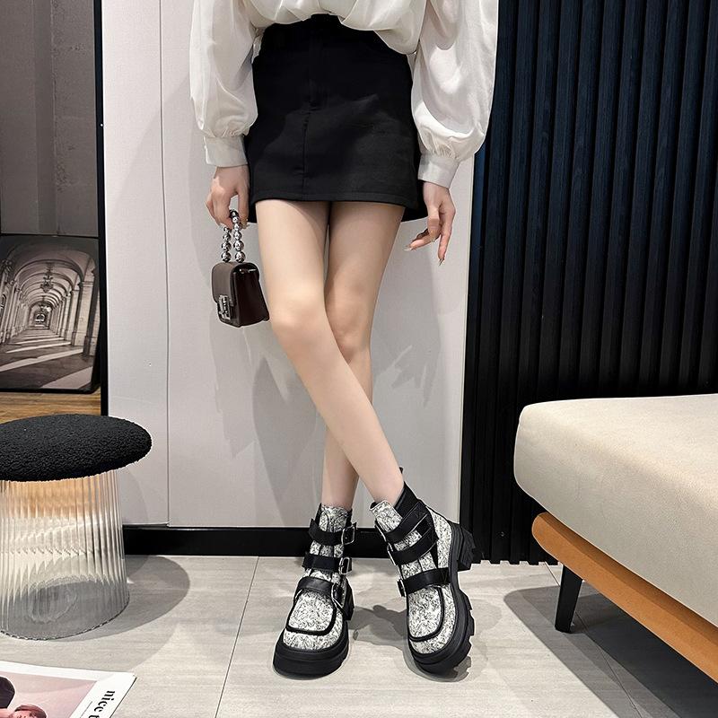 Mesh Hollow Breathable Guochao Fashion Boots Women's 2025 Summer New Canvas Cool Boots Versatile Casual Thick Heel Mesh Boots