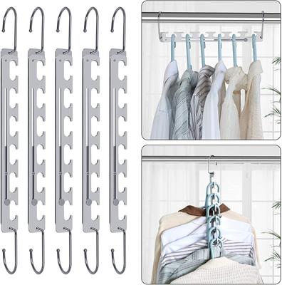 Telescopic Space Saving Hangers 360 Degree Swivel Hook Stainless Steel Closet Organizer Non Slip Versatile Hanging Storage Rack