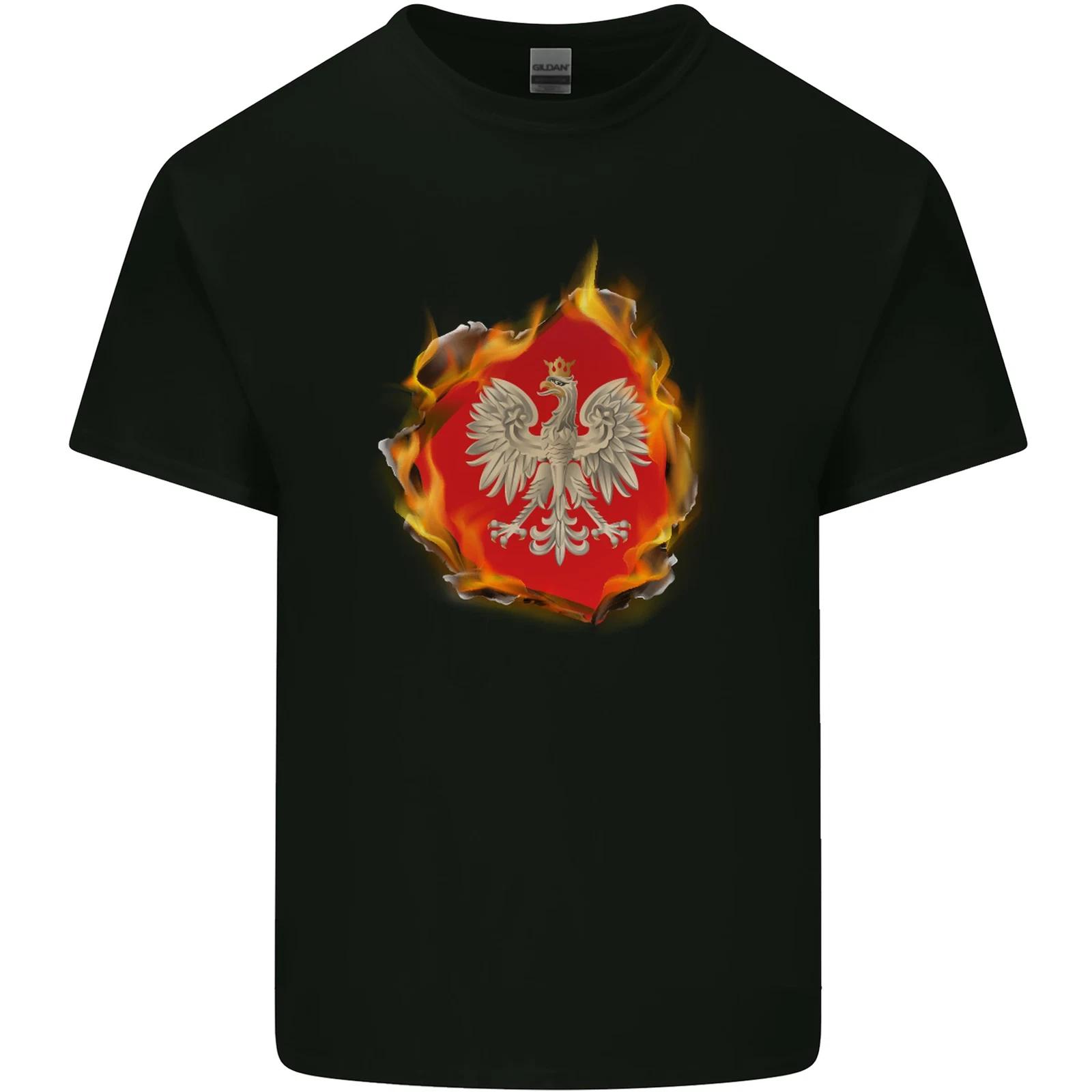 

The of Polish Flag Fire Effect Poland Kids T-Shirt Childrens 4XL