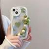 Full-Screen Heart & Flower Case with Bracelet for Apple 13/15 Pro Max, Anti-Drop Design