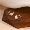 Small Hoop Earrings Silver Natural Round Pendant Hypoallergenic Long-Lasting Shine for Daily Dating Bridesmaid Gift