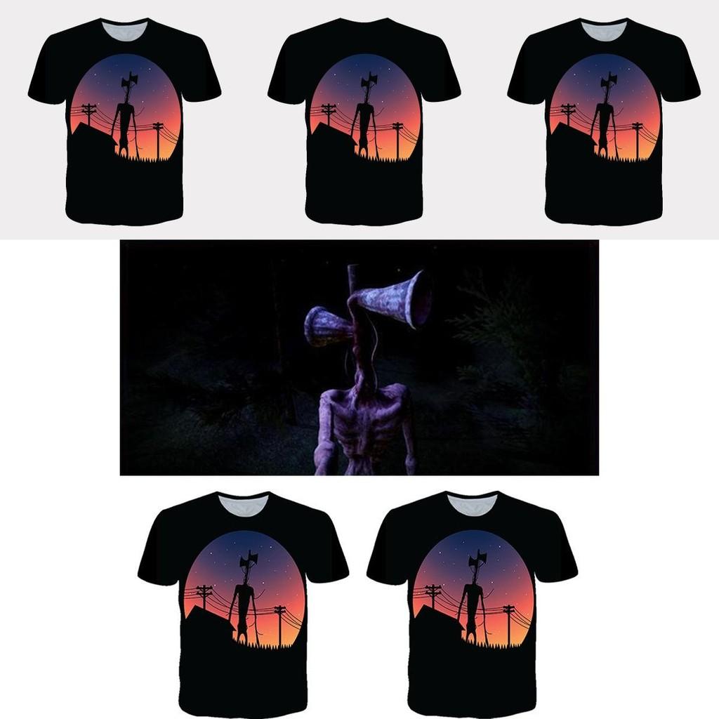 Koszulka dla dzieci z potworem horroru Alien Siren Head z przerażającą grafiką miejskiej legendy