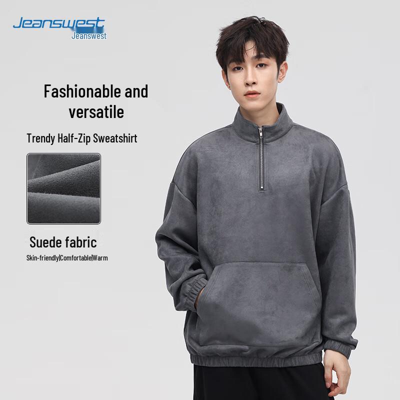 

Jeanswest Men s Suede Half-Zip Pullover 3XL