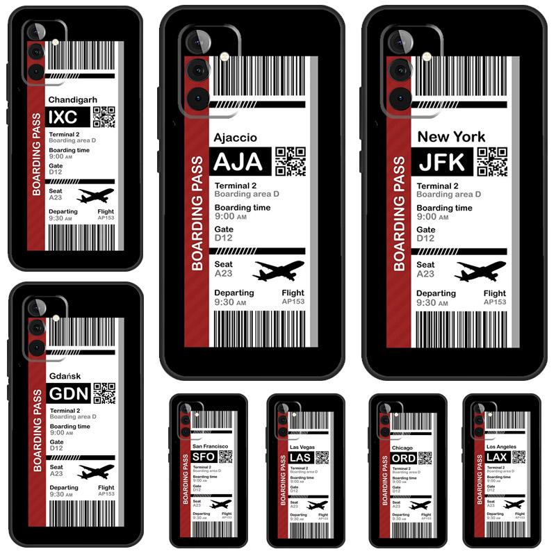 Boarding Pass Flight Ticket Case For Samsung Galaxy A54 A14 A34 A24 A53 A33 A13 A52 A32 A22 A12 A71 A51 A25 A15 Cover