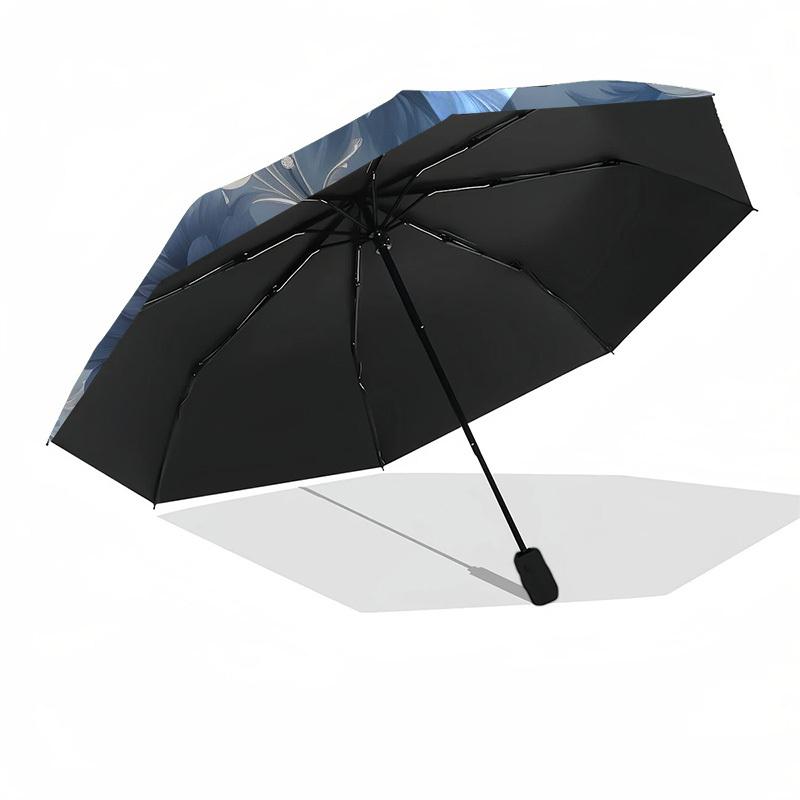 1pc Elegant Floral Pattern and Butterflies Umbrella with Plastic Handle,Suitable for All Seasons Umbrellaptys26047