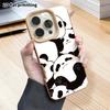 Phone Case: 2D Flat Lambskin Suitable for iPhone 18 17 16 15 14 13 Pro Film Protective Case, Cute Chubby Panda, Christmas and Halloween Gift