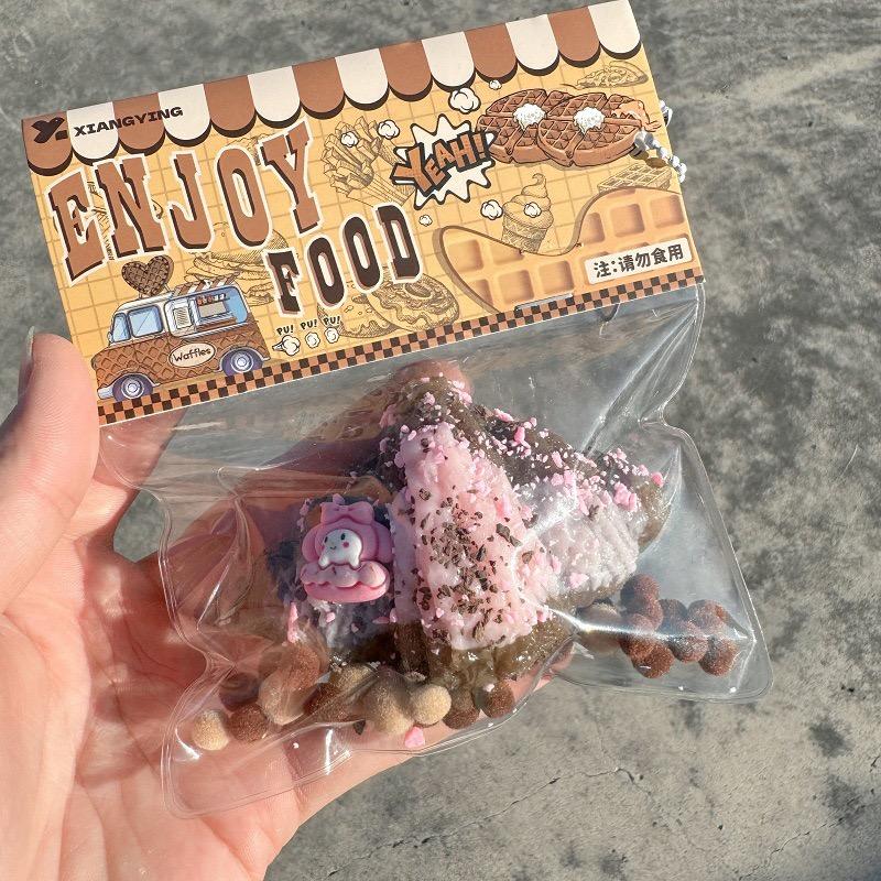 Cute Cartoon Food Squeeze Toy Silicone Pinch Slow Rebound Decompression Toy for Adult Kids Gift Stress Reliever Toys