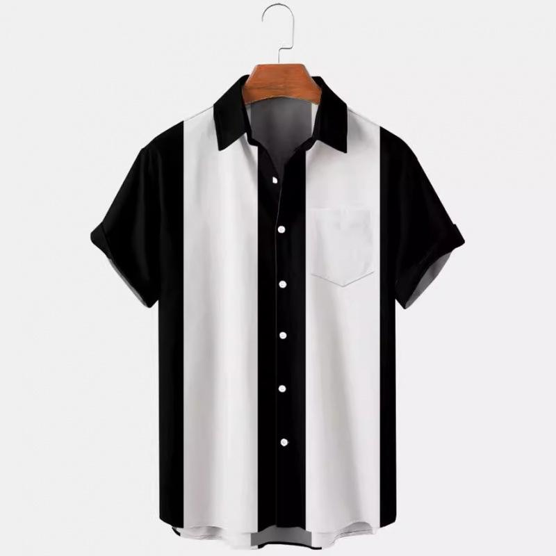 New summer casual hot sale D printing short-sleeved shirt Hawaiian shirt men's vacation seaside source