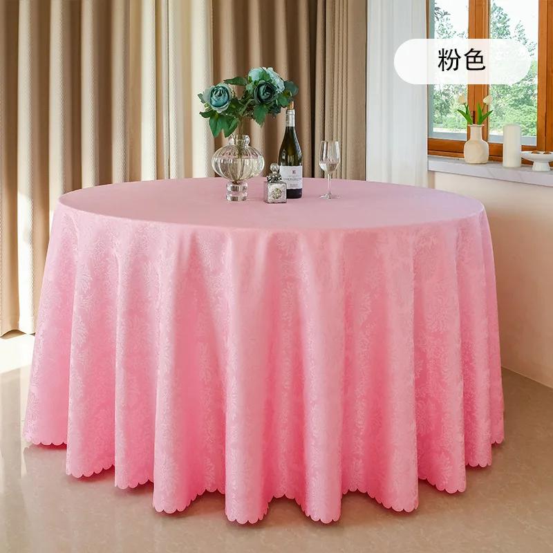 Jacquard Hotel Tablecloths High Quality Solid Color Table Covers for Dining Banquet Wedding Round Elegant Waterproof Table Cloth